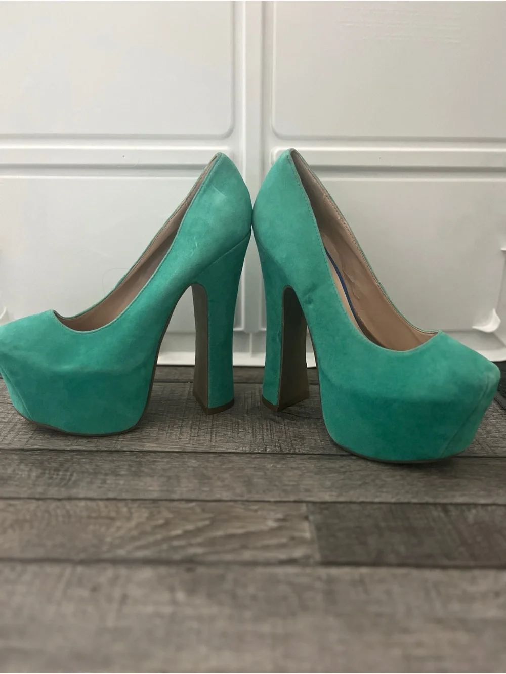 Dolce Vita Turquoise Suede Platform Pumps